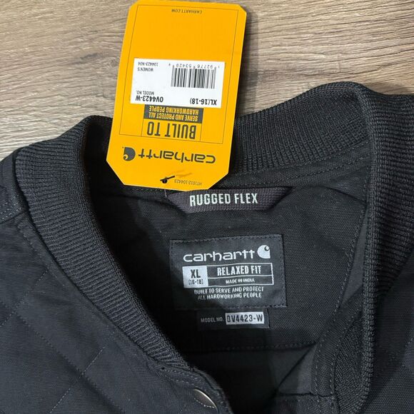 Carhartt Rugged Flex Quilted Relaxed Fit Womens X-Large Black Buttoned Vest New - Picture 5 of 6